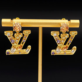 Louis Vuitton LV letter diamond earrings-3799