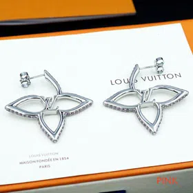 Louis Vuitton LV floral metal hollow outline diamond earrings-4064  