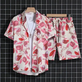 Summer Ice Silk Flower Shirt Short Sleeve Loose Suit (40 styles)-2783