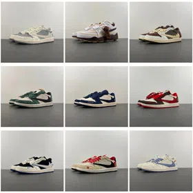 Nike Travis Scott x Jordan Air Jordan 1 Low Low-Top Skate Shoes-5105  